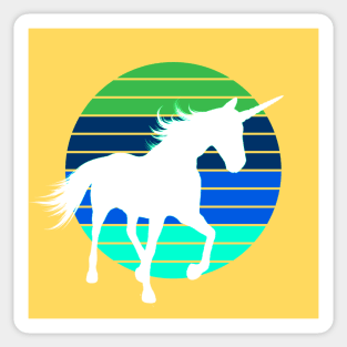 Retro Style Unicorn Sticker